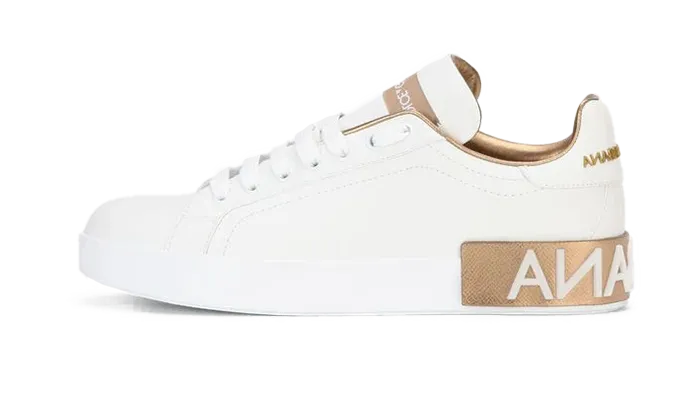 CALFSKIN PORTOFINO SNEAKERS WHITE GOLD