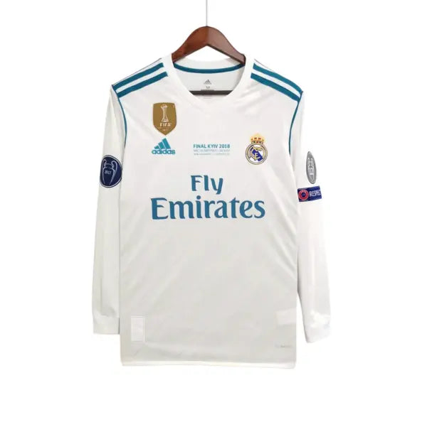 CAMISETA RETRO REAL MADRID 17/18 1ª EQUIPACIÓN – EDICIÓN FINAL CHAMPIONS LEAGUE (MANGA LARGA)