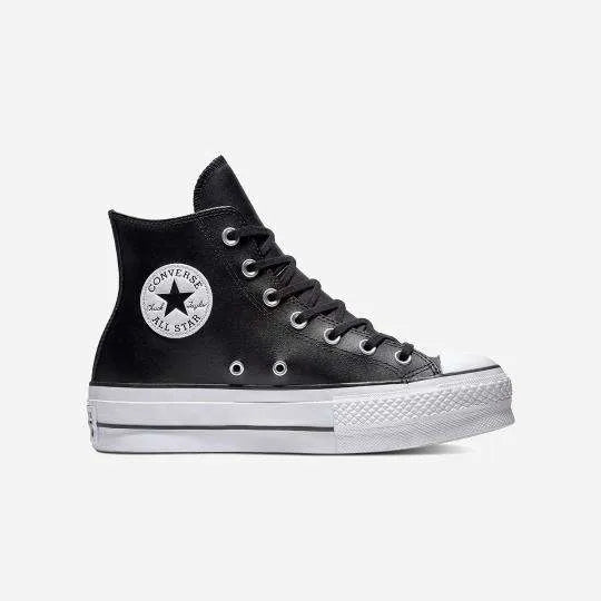 ALL STAR PLATAFORM LEATHER NEGRAS