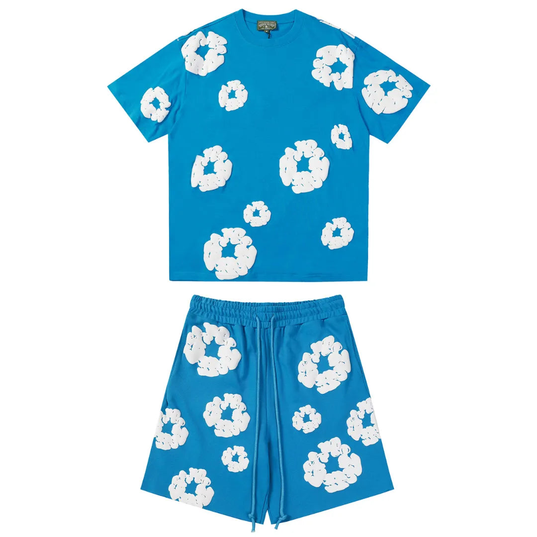 DENIM TRS BLUE SHORT SET