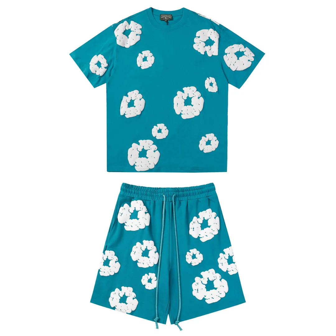 DENIM TRS DAZZLING BLUE SHORT SET