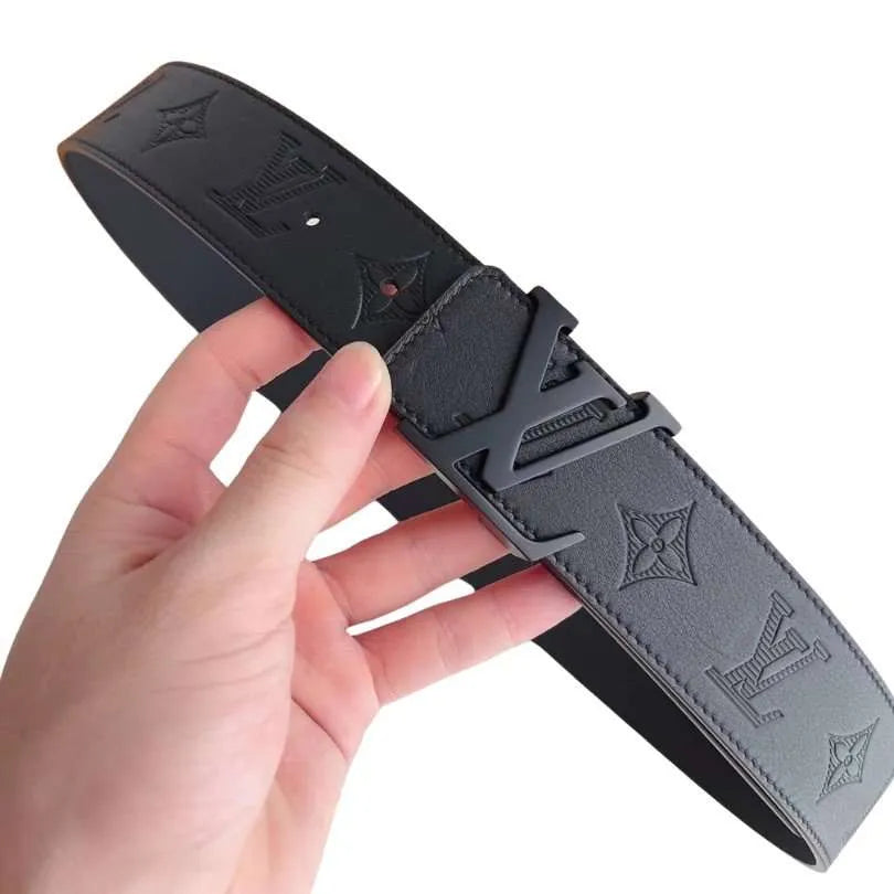 LOUIS VUITTON LV MONOGRAM BELT BLACK LV044