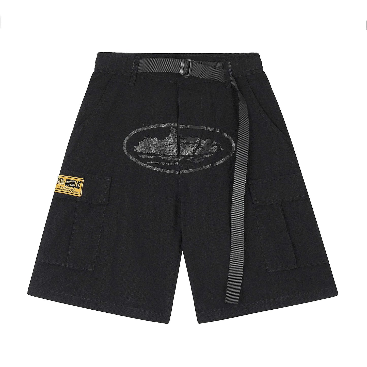 ALCATRAZ CARGO BLACK YELLOW SHORTS