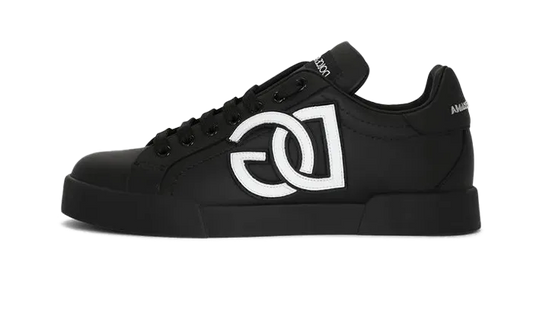 CALFSKIN PORTOFINO SNEAKERS WITH DG LOGO BLACK