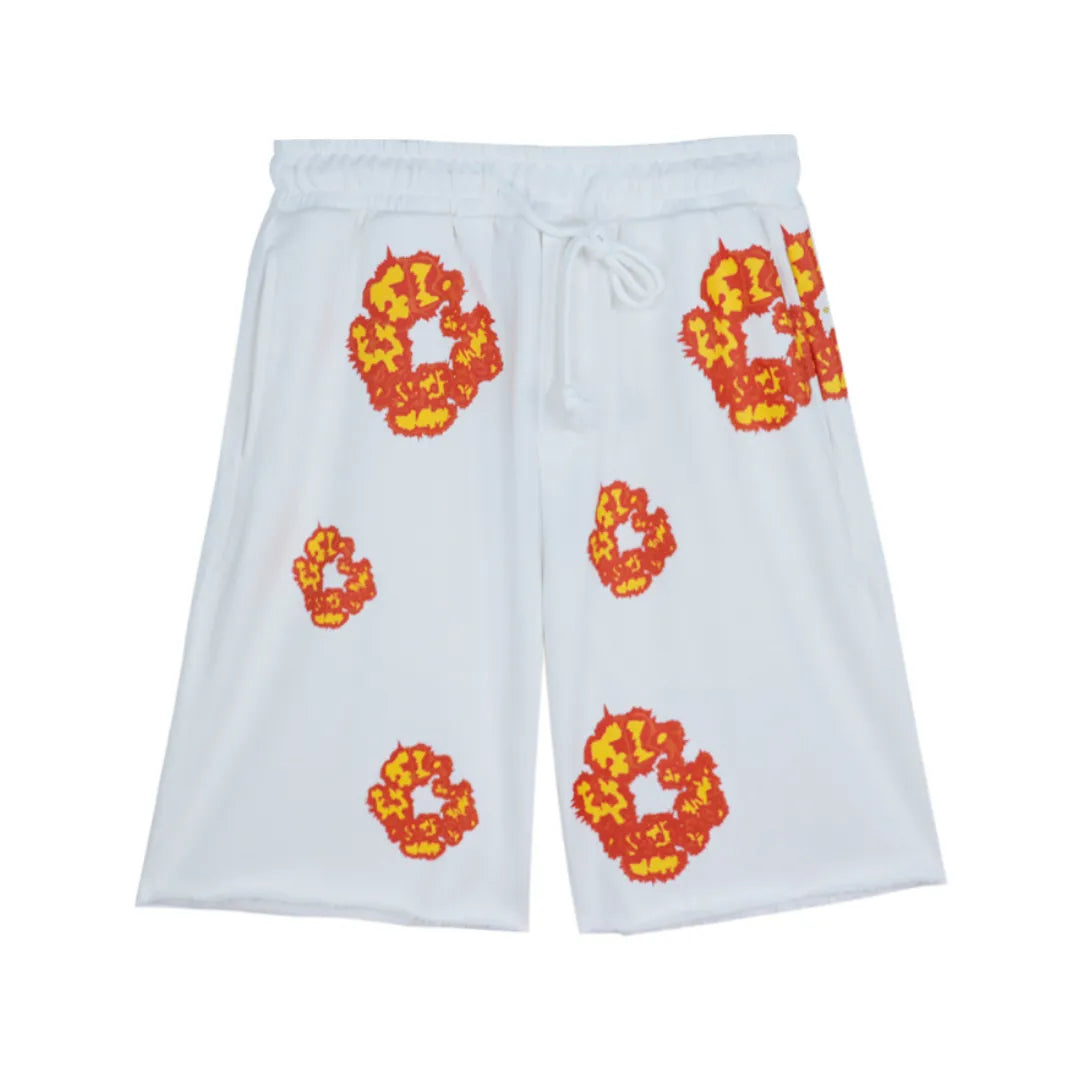 DENIM TRS WHITE SHORTS