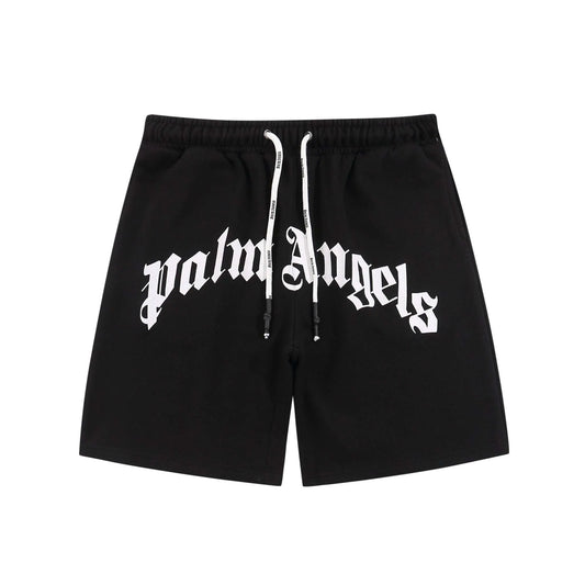 PALM ANGELS BLACK LOGO SHORTS