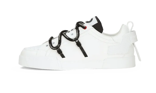 PORTOFINIO SNEAKERS IN CALFSKIN AND PATENT LEATHER WHITE