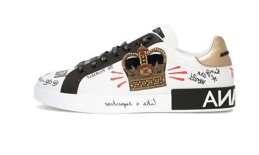 PORTOFINO SNEAKERS IN PRINTED NAPPA CALFSKIN WITH PATCH WHITE
