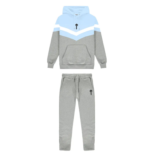 V-STRIPE HOODED SKY BLUE TRACKSUIT